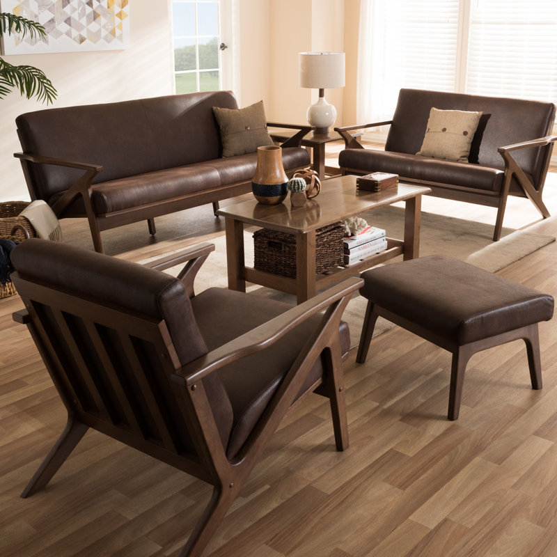 Union Rustic Wojtala MidCentury Modern Solid 4 Piece Living Room Set & Reviews Wayfair